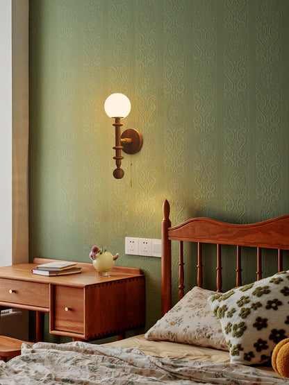 Roman Column Wall Lamp - LED Indoor Lighting - White Wood
