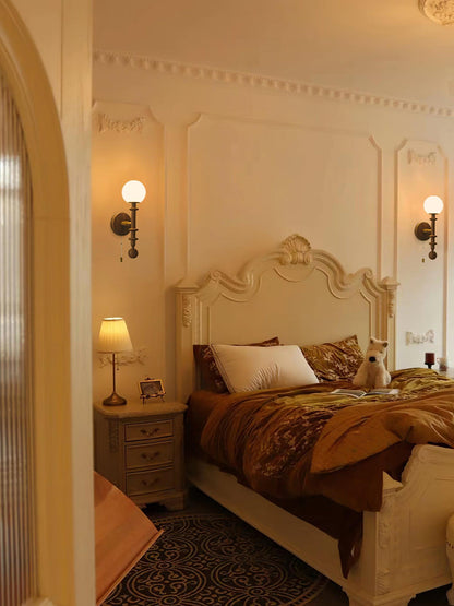 Roman Column Wall Lamp - LED Indoor Lighting - White Wood