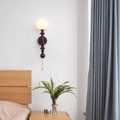 Roman Column Wall Lamp - LED Indoor Lighting - White Wood