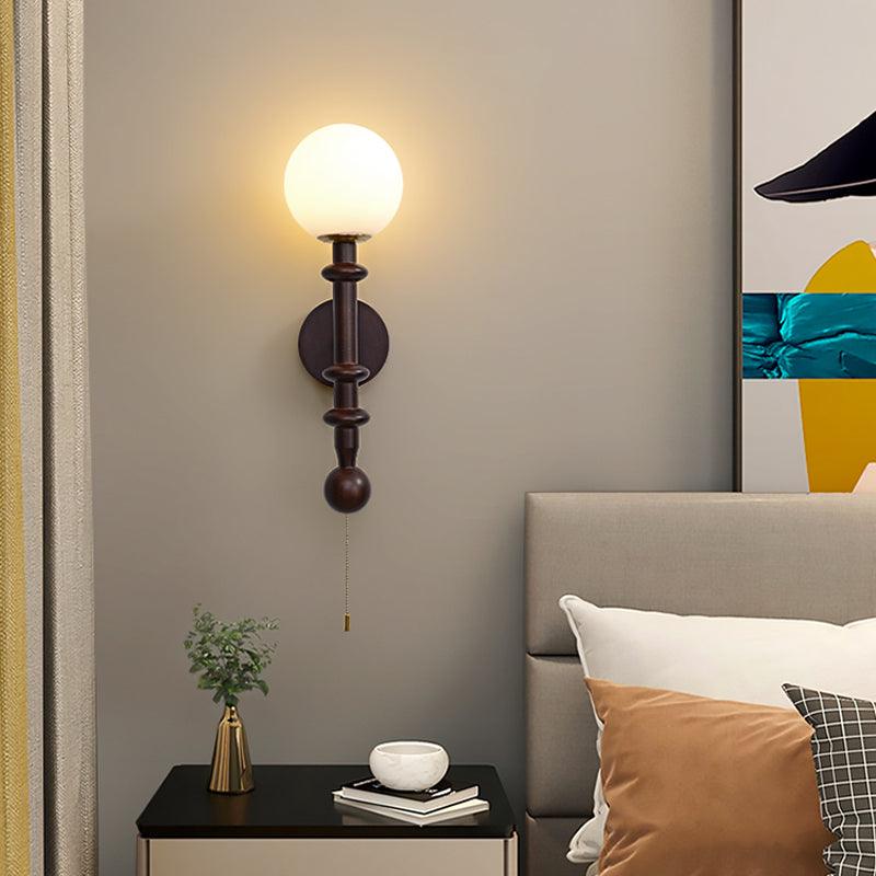 Roman Column Wall Lamp - LED Indoor Lighting - White Wood