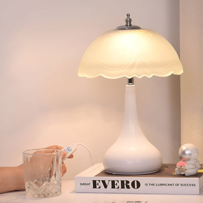 Eleganza Luxe Table Lamp – Timeless Mushroom Design with LED Dimming Function in Soft Colors