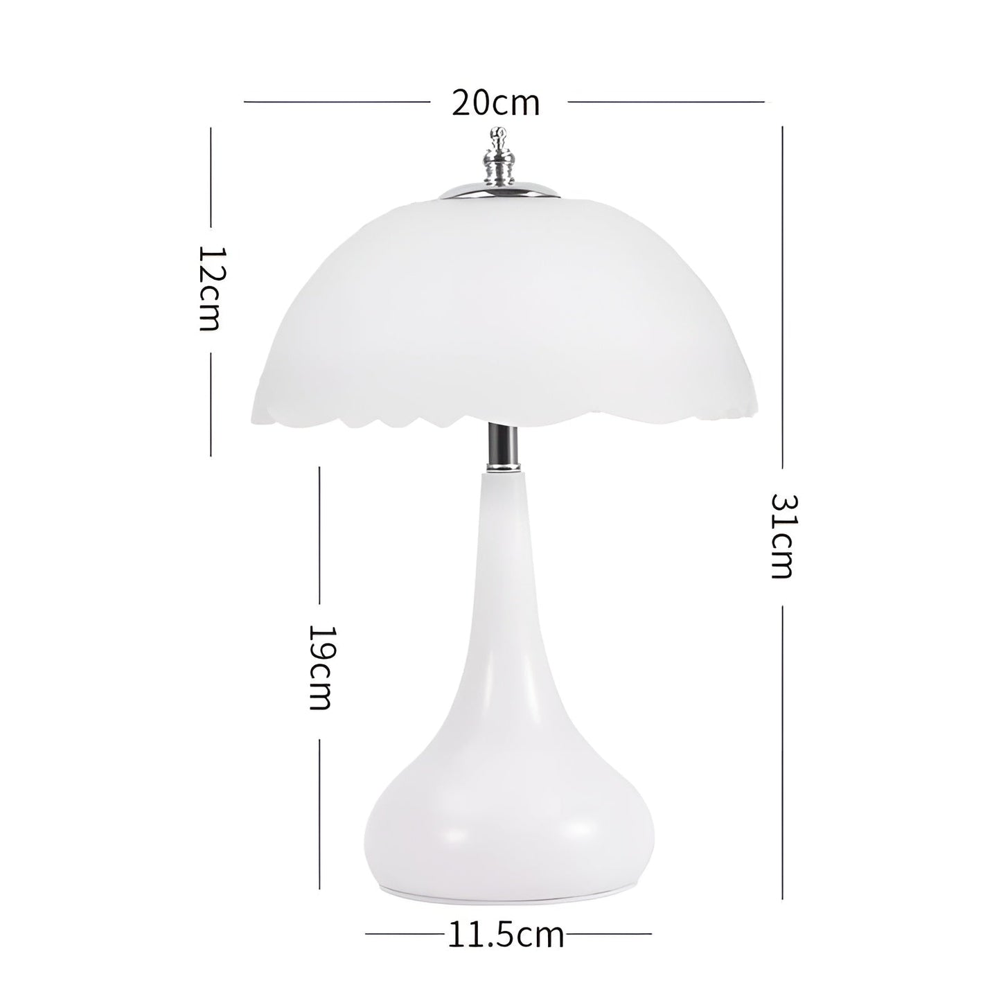 Eleganza Luxe Table Lamp – Timeless Mushroom Design with LED Dimming Function in Soft Colors
