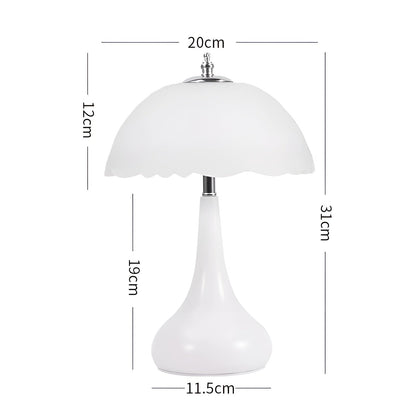 Eleganza Luxe Table Lamp – Timeless Mushroom Design with LED Dimming Function in Soft Colors