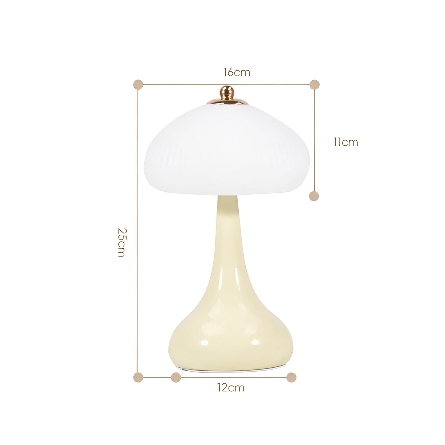 Eleganza Luxe Table Lamp – Timeless Mushroom Design with LED Dimming Function in Soft Colors