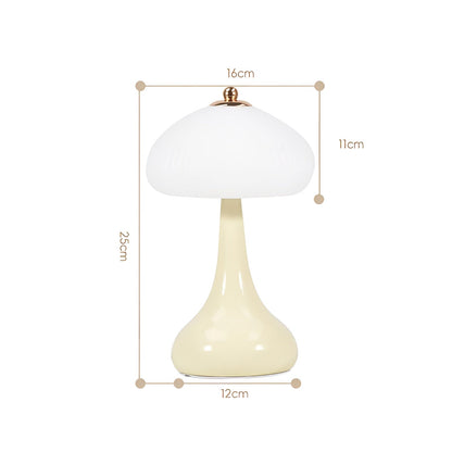Eleganza Luxe Table Lamp – Timeless Mushroom Design with LED Dimming Function in Soft Colors