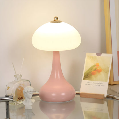 Eleganza Luxe Table Lamp – Timeless Mushroom Design with LED Dimming Function in Soft Colors