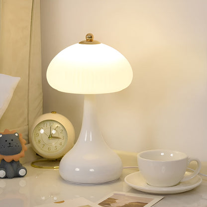 Eleganza Luxe Table Lamp – Timeless Mushroom Design with LED Dimming Function in Soft Colors