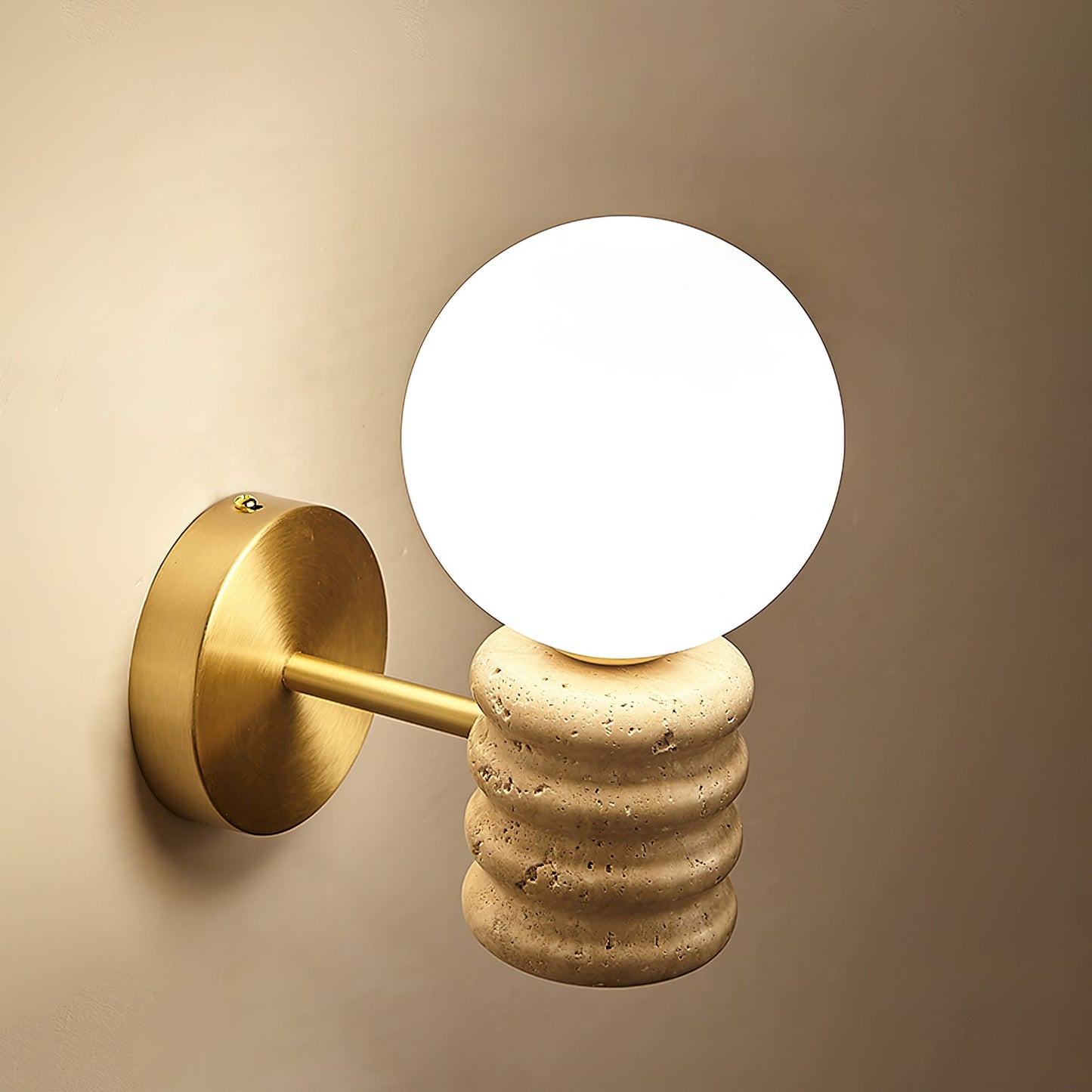 Romus Wall Lamp - Yellow Travertine LED Indoor Fixture