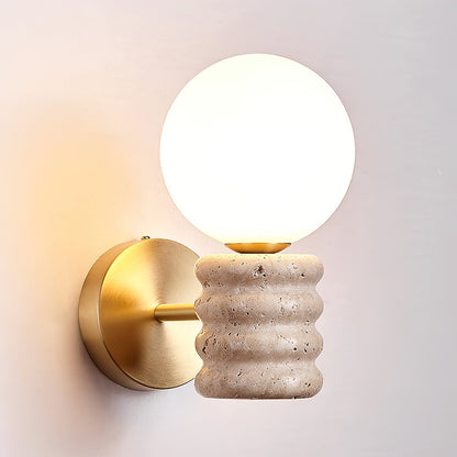 Romus Wall Lamp - Yellow Travertine LED Indoor Fixture