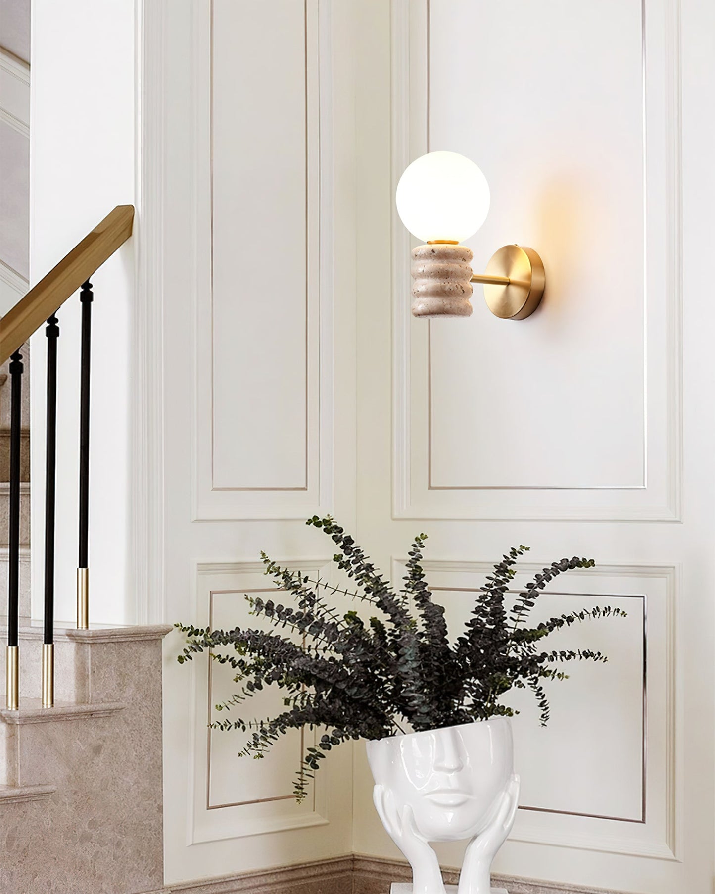 Romus Wall Lamp - Yellow Travertine LED Indoor Fixture
