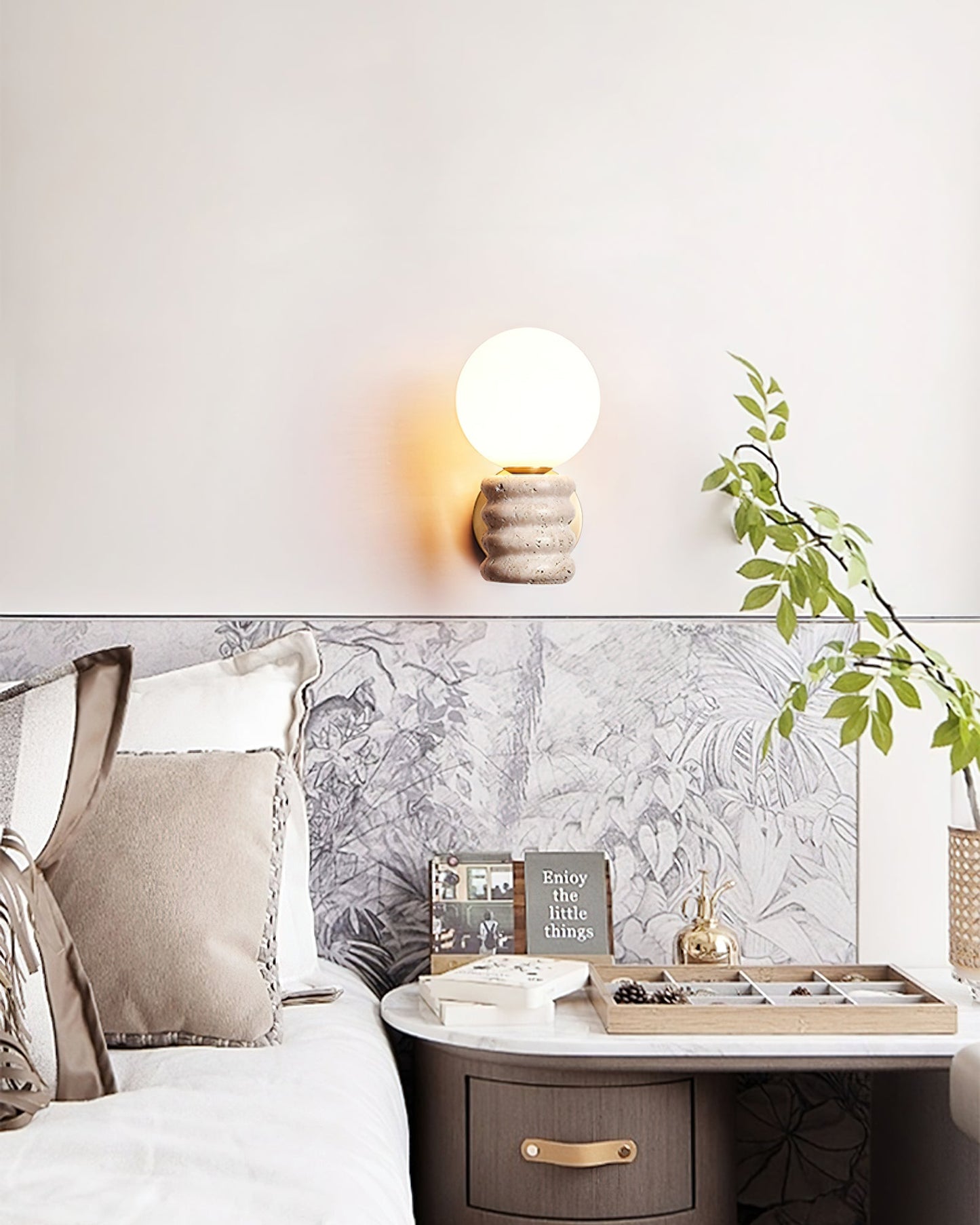 Romus Wall Lamp - Yellow Travertine LED Indoor Fixture