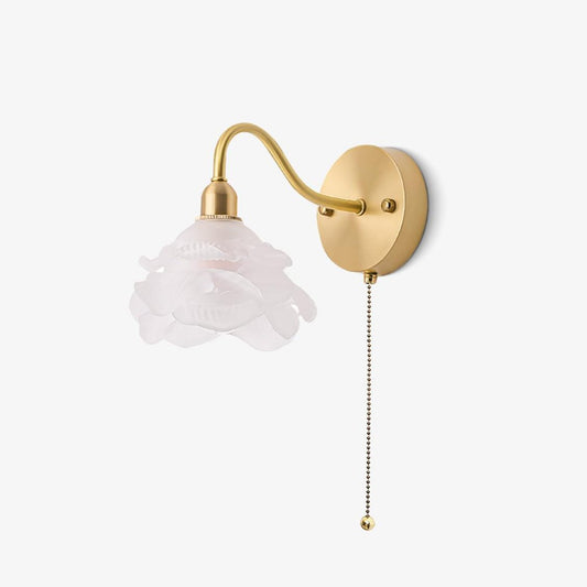 Rose Brass Wall Light - Elegant Indoor LED Fixture Set of 2