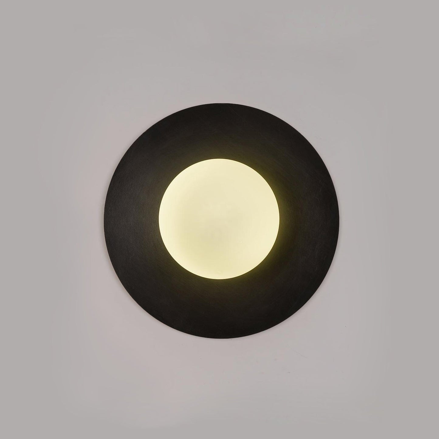 Round Glass Art Wall Lamp - LED Indoor Wall Light, Black