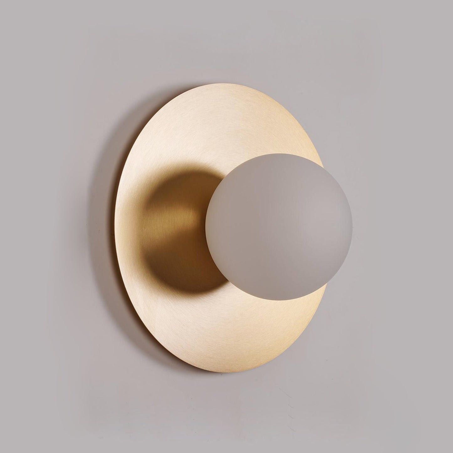 Round Glass Art Wall Lamp - LED Indoor Wall Light, Black