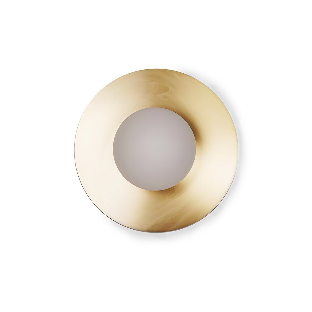 Round Glass Art Wall Lamp - LED Indoor Wall Light, Black