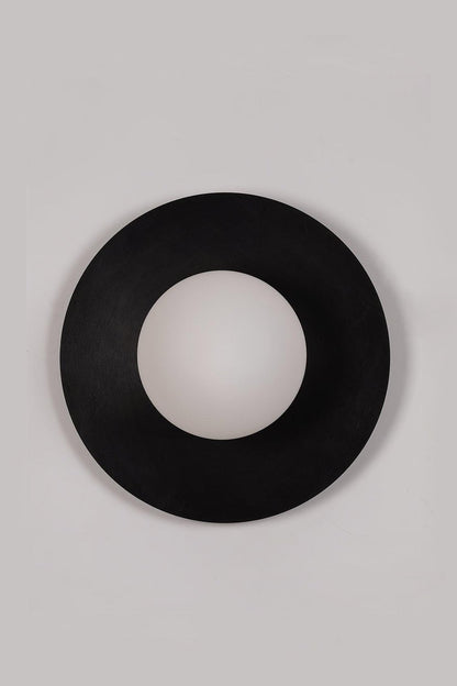 Round Glass Art Wall Lamp - LED Indoor Wall Light, Black