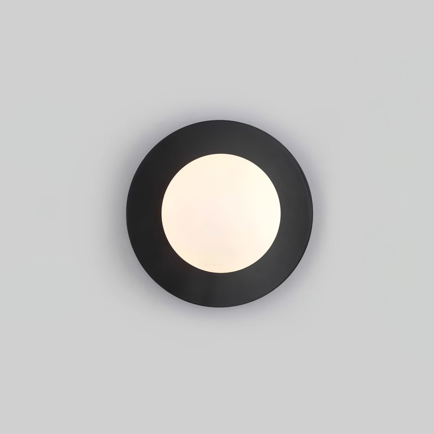 Round Glass Art Wall Lamp - LED Indoor Wall Light, Black