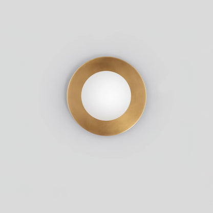 Round Glass Art Wall Lamp - LED Indoor Wall Light, Black