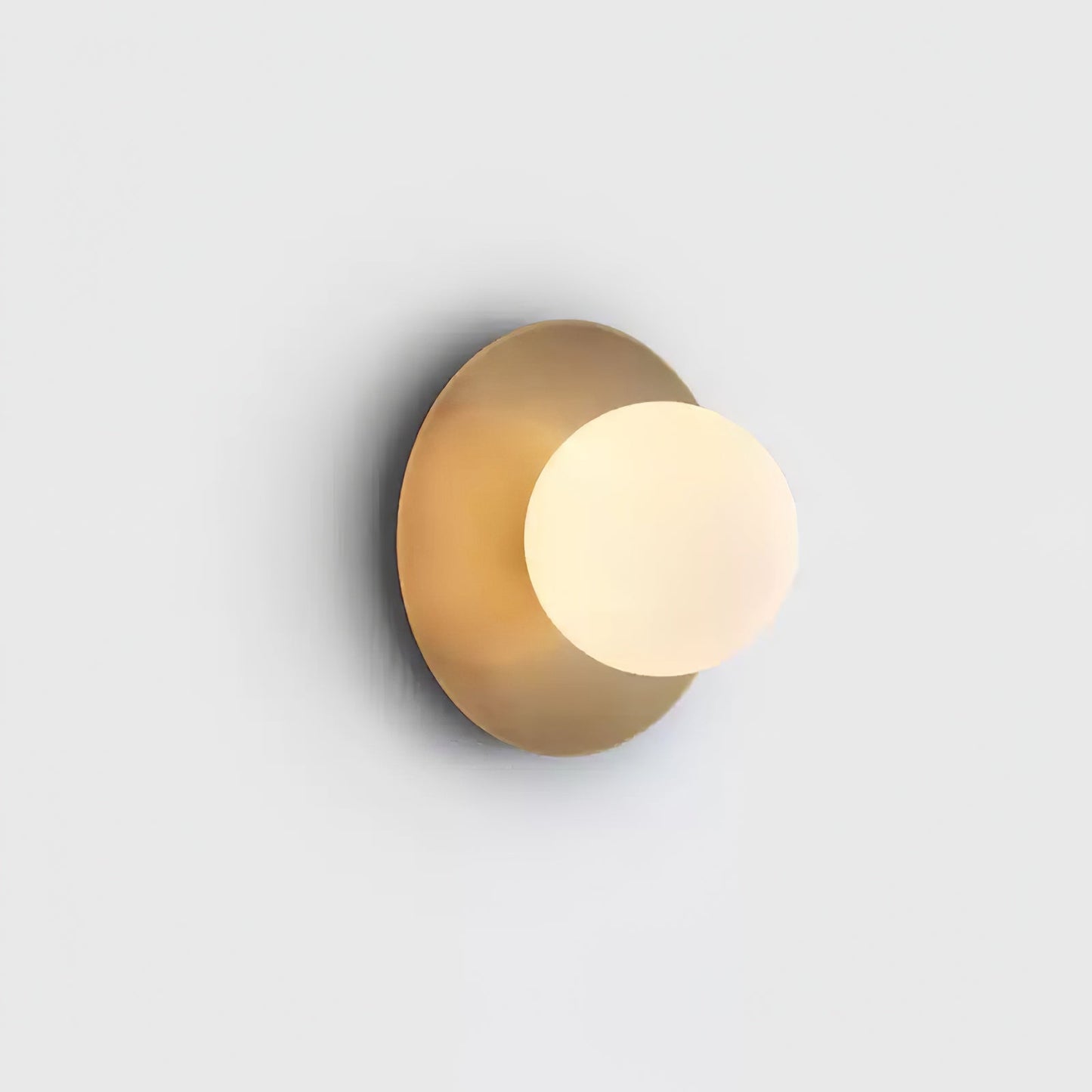 Round Glass Art Wall Lamp - LED Indoor Wall Light, Black