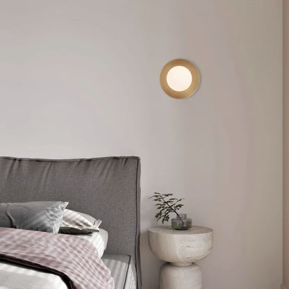 Round Glass Art Wall Lamp - LED Indoor Wall Light, Black