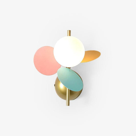 Round Macaron Wall Lamp - LED Indoor Sconce Light Set of 2