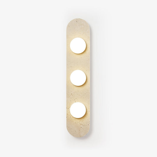 Rounded Travertine Wall Sconce with LED Glass Globes