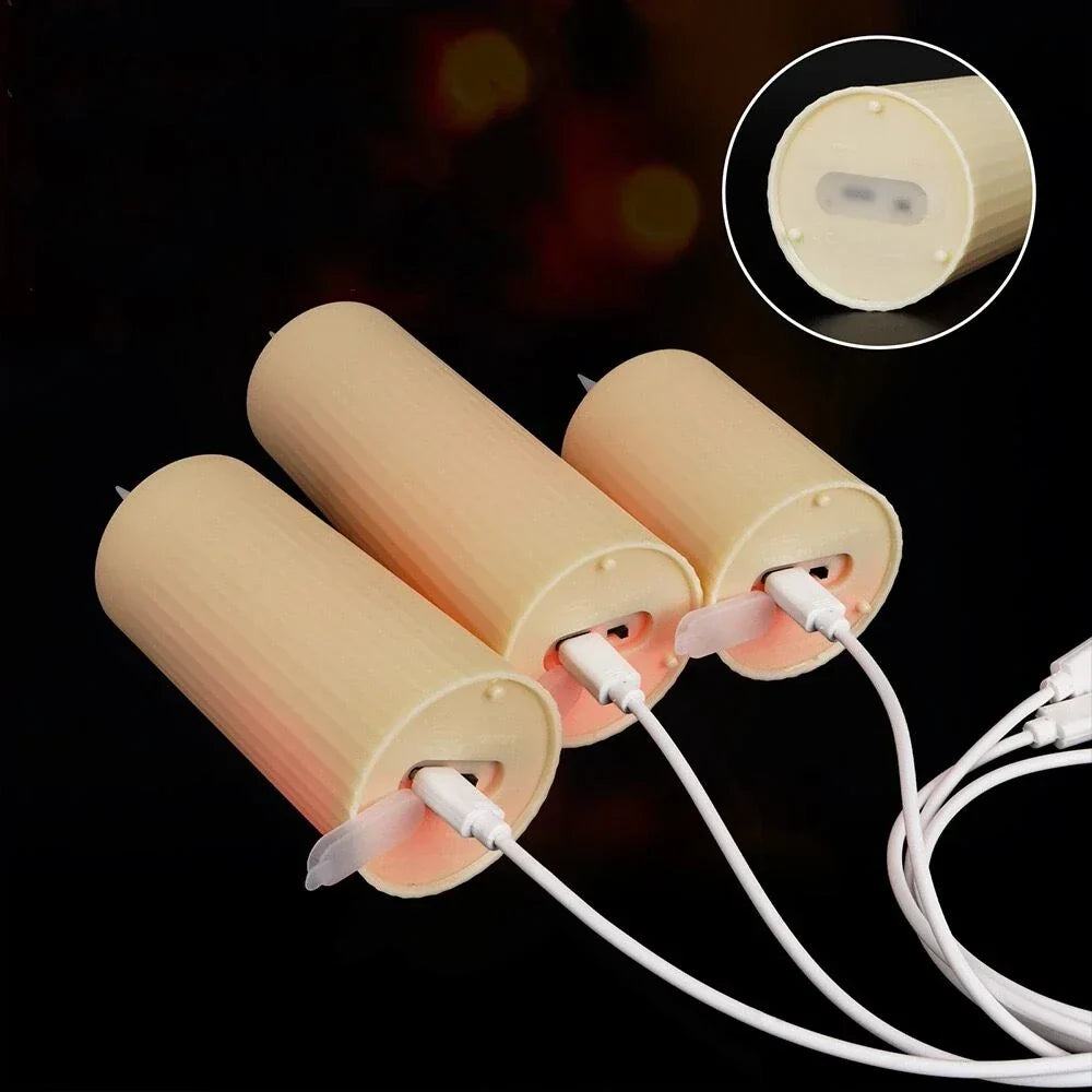 Waterproof LED Pillar Candles with Remote Control Set