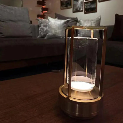 Chic and Modern Table Lamp - Stylish Metal and Glass Design
