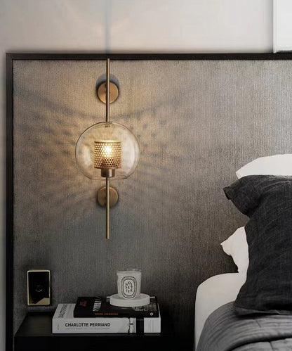 Thatcher Modern Honeycomb Wall Sconce – Brass & Glass Elegance