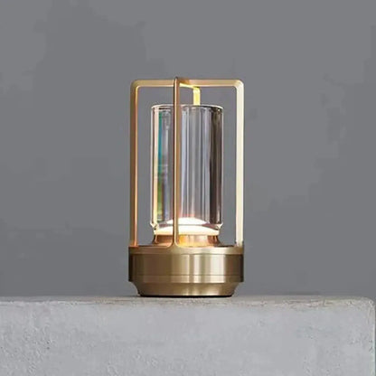 Chic and Modern Table Lamp - Stylish Metal and Glass Design