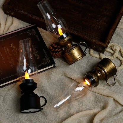 Retro Hanging Lantern - LED Vintage Style for Indoor Outdoor Use