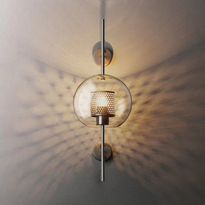 Thatcher Modern Honeycomb Wall Sconce – Brass & Glass Elegance