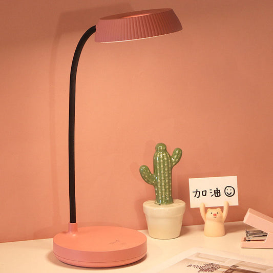 Nordic Minimalist Round LED Touch Desk Lamp with USB
