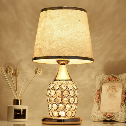 European Crystal Fabric Creative Pattern Design 1-Light Table Lamp