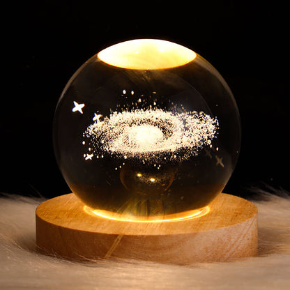 Creative Decorative Star System Crystal Ball USB LED Table Lamp