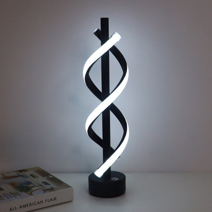 Contemporary Nordic Dual Spiral LED Table Lamp for Bedroom