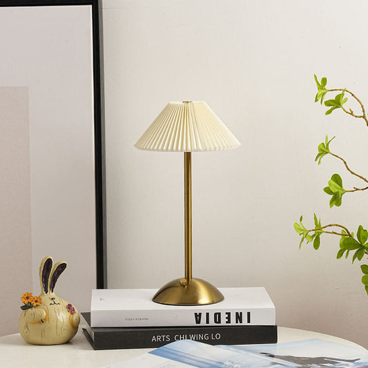 Contemporary Scandinavian Rechargeable Cone LED Table Lamp for Bedroom