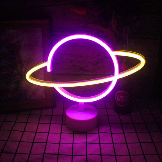 Moderne Kreative Planet Neon LED Table Lamp Night Light