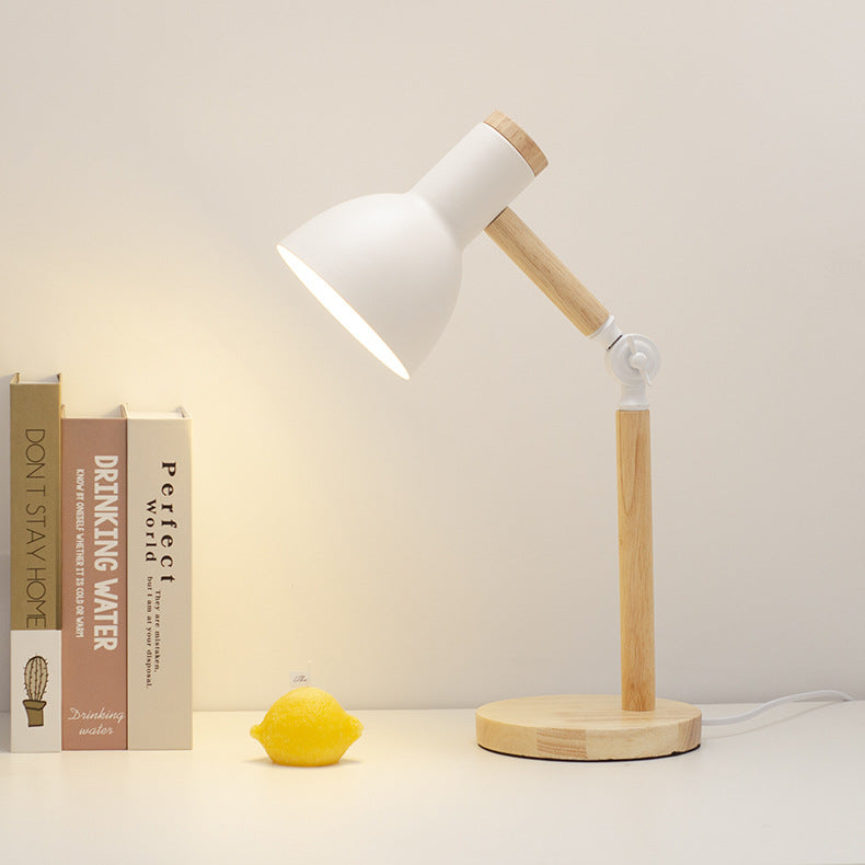 Modern Minimalist Rotatable Wood Iron LED Table Lamp