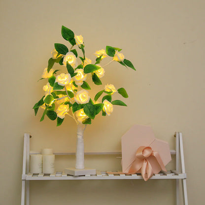 Decorative LED Rose Table Lamp - Battery Operated Light