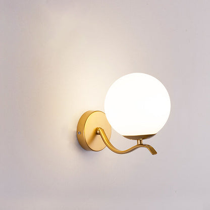 Luxus Iron Holder Spherical Glass Shade 1-Light Wall Sconce