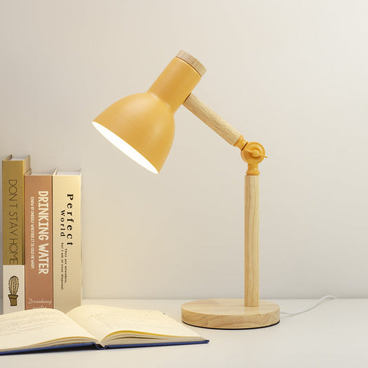 Modern Minimalist Rotatable Wood Iron LED Table Lamp