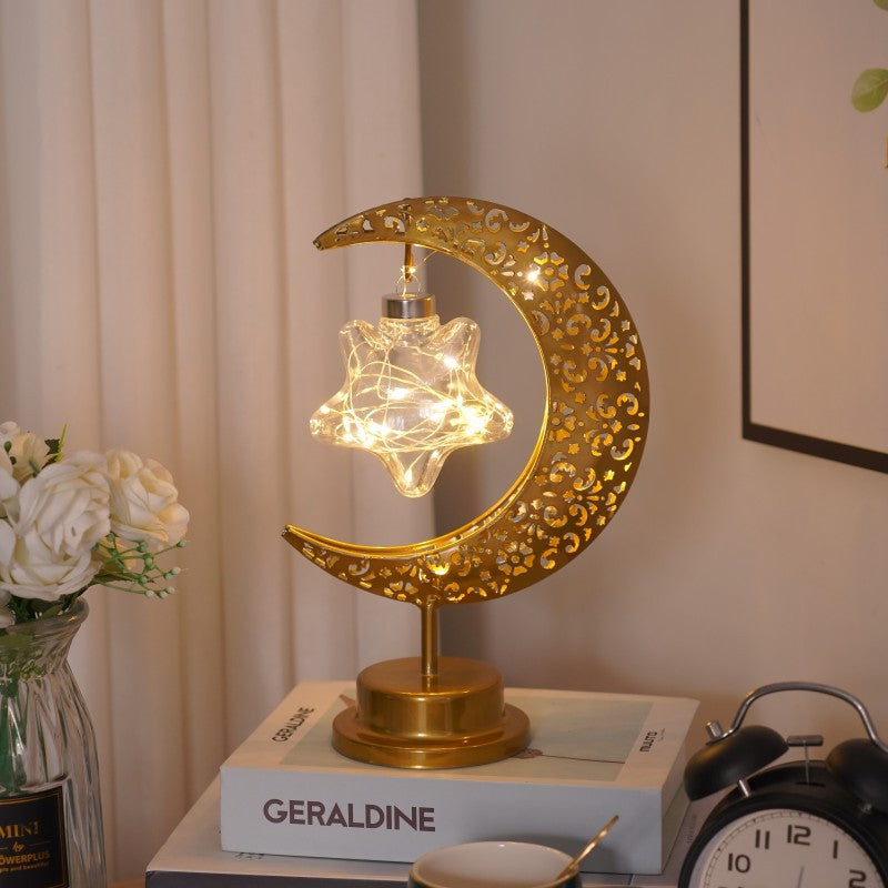 Muslim Festival Iron Moon Light Orb LED Table Lamp