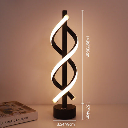 Contemporary Nordic Dual Spiral LED Table Lamp for Bedroom