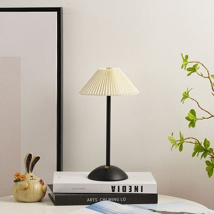 Contemporary Scandinavian Rechargeable Cone LED Table Lamp for Bedroom