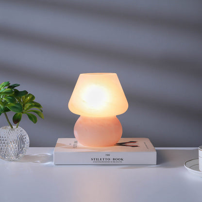 Modern Simplicity Glass Mushroom 1-Light Table Lamp Bedroom