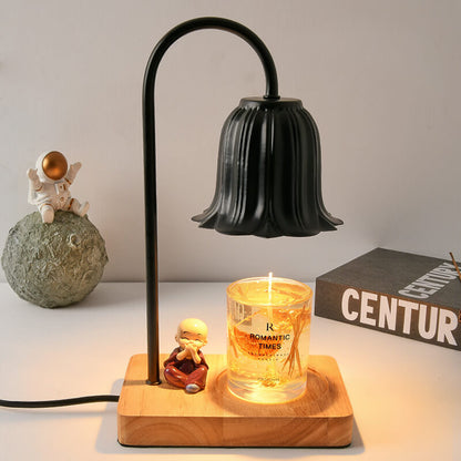 European Log Hardware Timing 1-Light Melt Candle Table Lamp