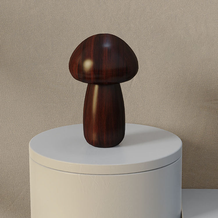 Contemporary Creative Mushroom Rubberwood LED Table Lamp