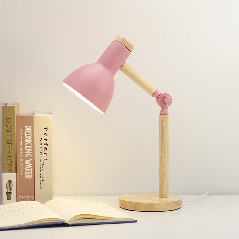 Modern Minimalist Rotatable Wood Iron LED Table Lamp