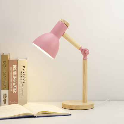Modern Minimalist Rotatable Wood Iron LED Table Lamp